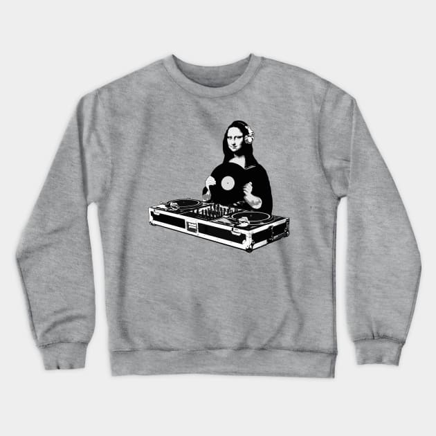 DJ Mona Lisa Crewneck Sweatshirt by robotface